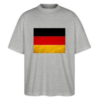 Masque Drapeau allemagne comme used look - T-shirt bio Blaster 2.0 coupe oversize Stanley/Stella Unisexe - gris chiné - Devant - Alina (178cm) & Michal (187cm)