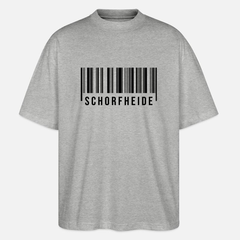 Schorfheide Strichcode - Stanley/Stella Oversized Unisex Bio T-Shirt Blaster 2.0 - Grau meliert