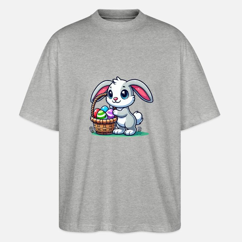 Bunny Easter Bunny - Stanley/Stella Oversized Unisex Organic T-shirt Blaster 2.0 - heather grey