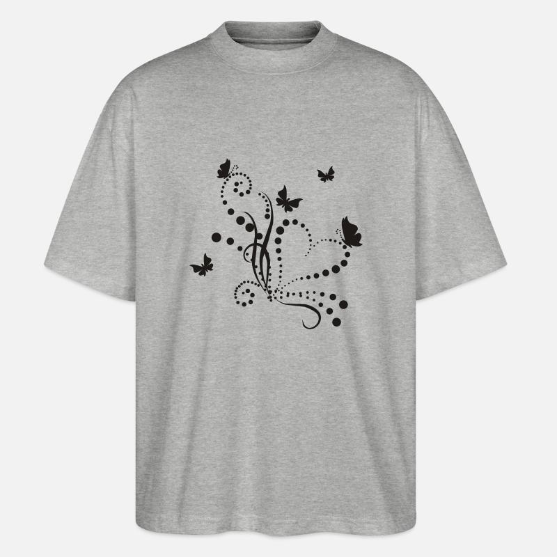 Schmetterlinge - Stanley/Stella Oversized Unisex Bio T-Shirt Blaster 2.0 - Grau meliert