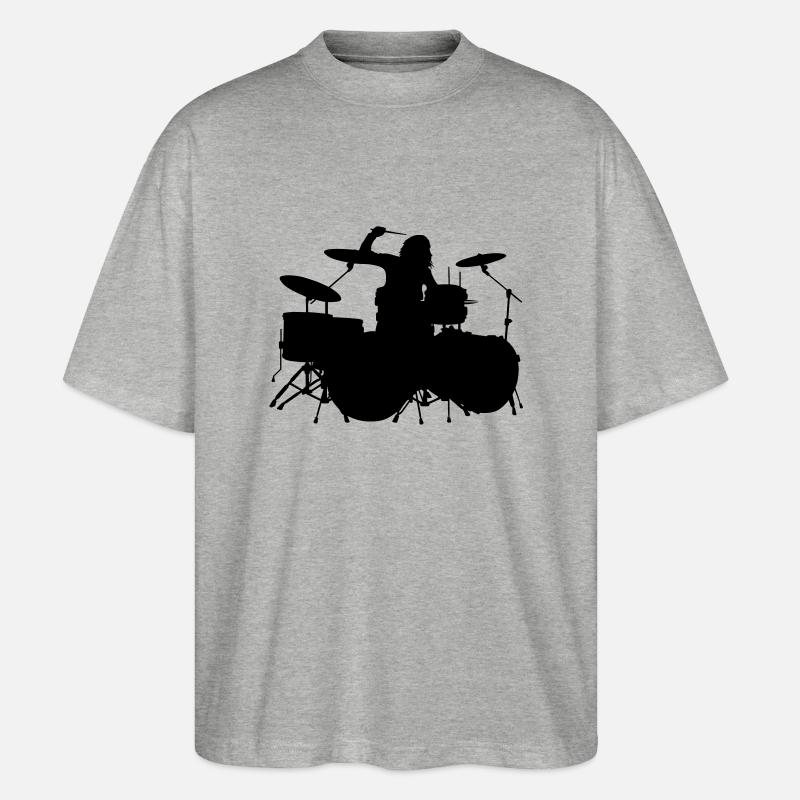 l'évolution de la batteuse - T-shirt bio Blaster 2.0 coupe oversize Stanley/Stella Unisexe - gris chiné