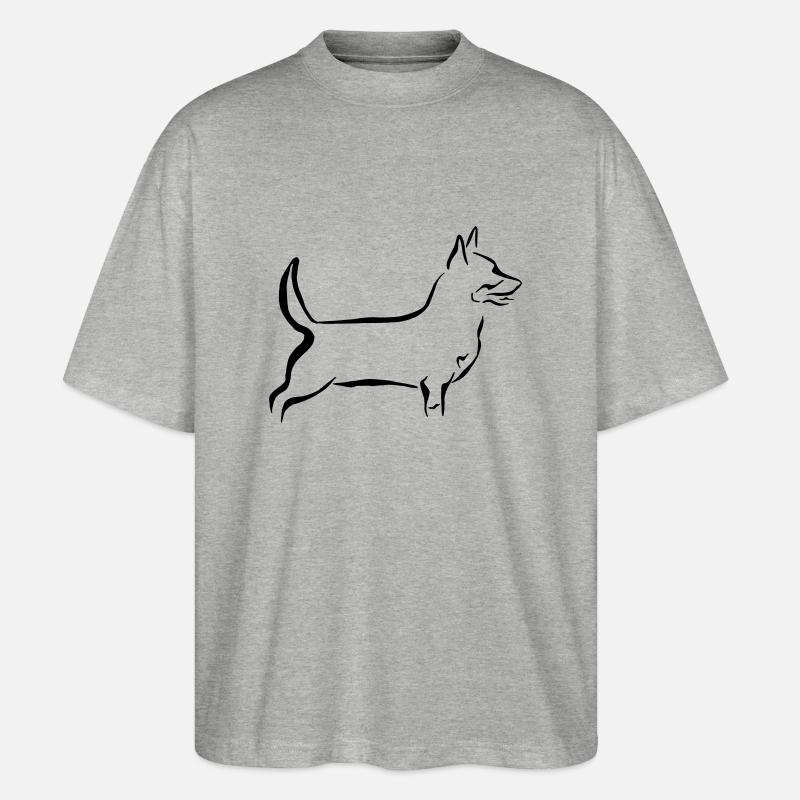 Lancashire Heeler - Stanley/Stella Oversized Unisex Bio T-Shirt Blaster 2.0 - Grau meliert