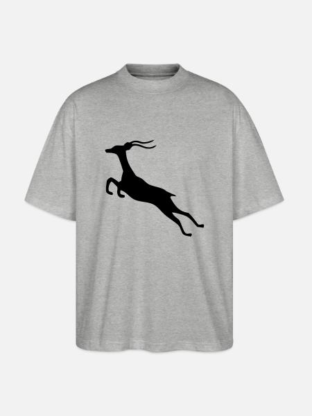 ritning djur gasell springbock vild safari - Ekologisk Oversized T-shirt Unisex Stanley/Stella Blaster 2.0 - gråmelerad