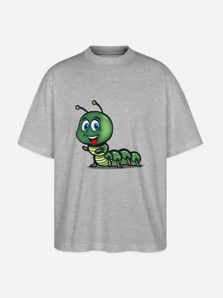 raupe süss kind - Stanley/Stella Oversized Unisex Bio T-Shirt Blaster 2.0 - Grau meliert