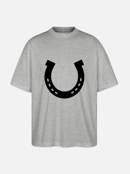Hufeisen, Pferd - Stanley/Stella Oversized Unisex Bio T-Shirt Blaster 2.0 - Grau meliert