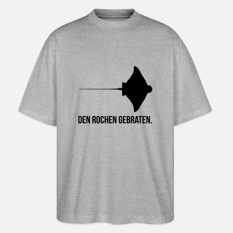 Gebratener Rochen - Stanley/Stella Oversized Unisex Bio T-Shirt Blaster 2.0 - Grau meliert