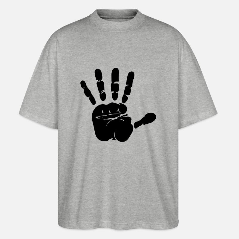 empreinte de main - T-shirt bio Blaster 2.0 coupe oversize Stanley/Stella Unisexe - gris chiné