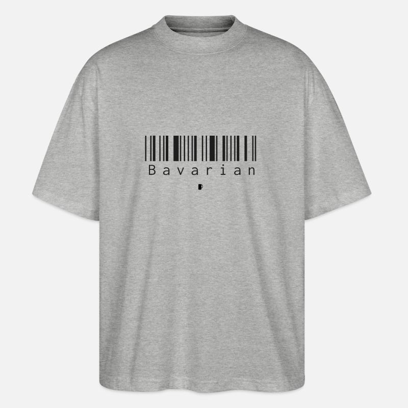 Bavarian Barcode - Stanley/Stella Oversized Unisex Bio T-Shirt Blaster 2.0 - Grau meliert