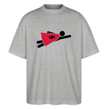 Super Hero - T-shirt bio Blaster 2.0 coupe oversize Stanley/Stella Unisexe - gris chiné - Devant - Alina (178cm) & Michal (187cm)