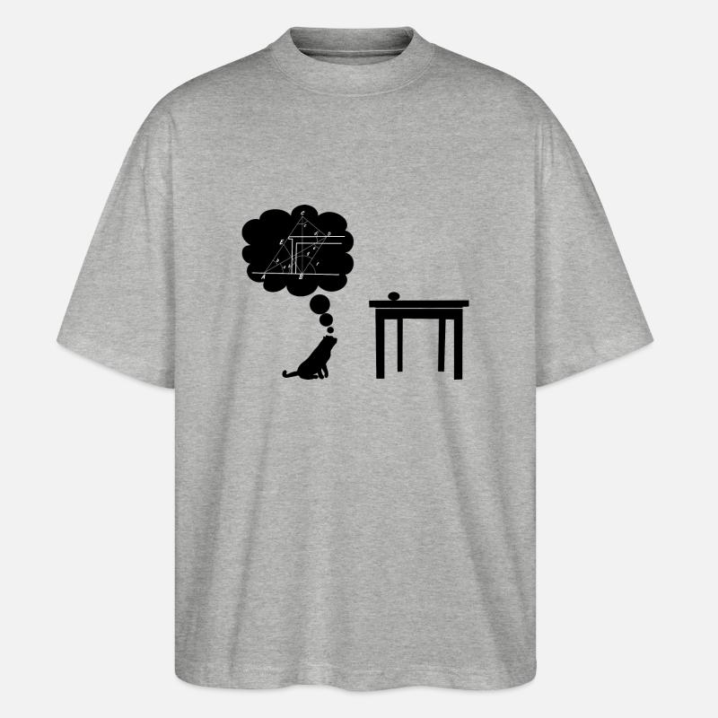Katze sciencest Springen - Stanley/Stella Oversized Unisex Bio T-Shirt Blaster 2.0 - Grau meliert