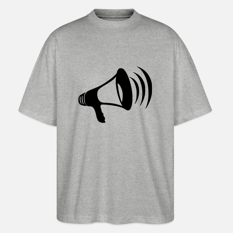 megaphone - Stanley/Stella Oversized Unisex Organic T-shirt Blaster 2.0 - heather grey
