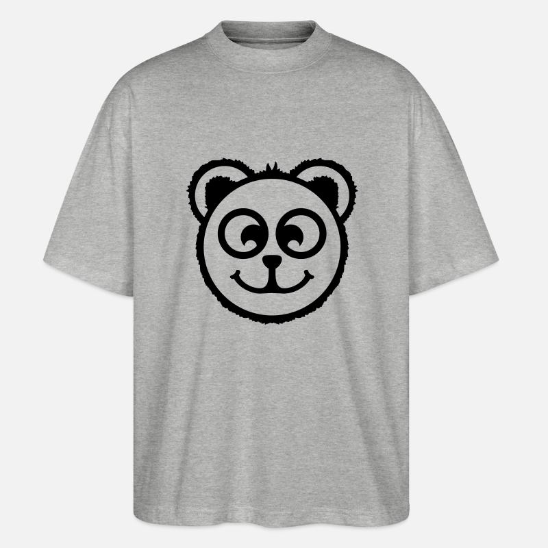 baer_comic_face_g1 - Stanley/Stella Oversized Unisex Bio T-Shirt Blaster 2.0 - Grau meliert
