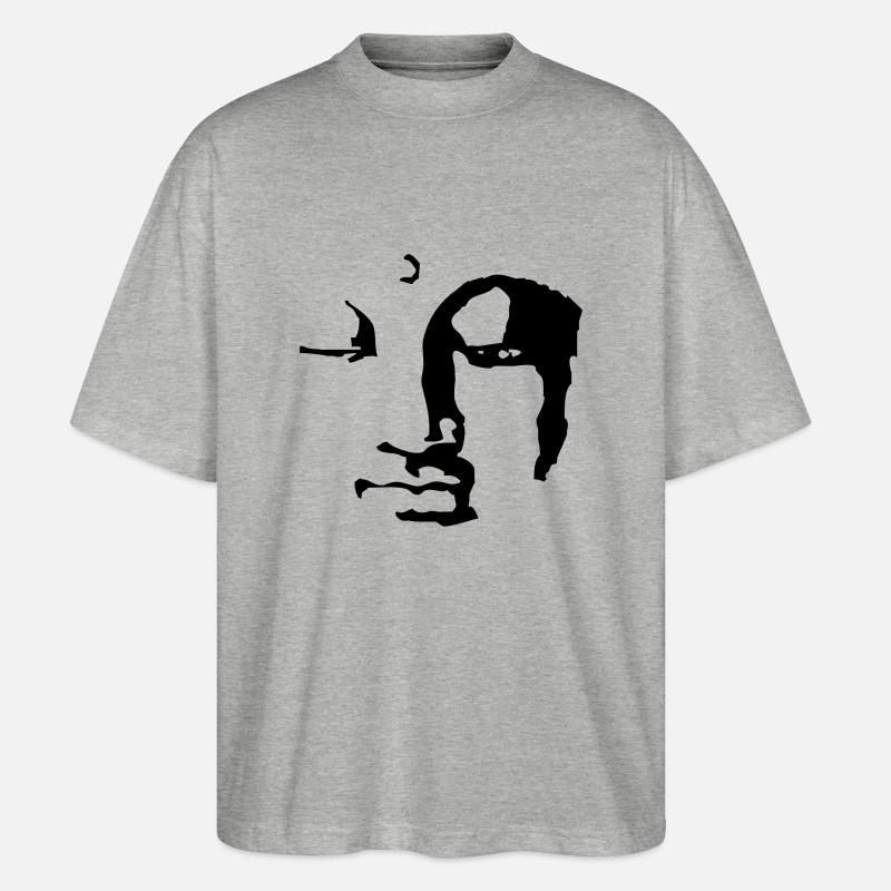 buddha face - Stanley/Stella Oversized Unisex Bio T-Shirt Blaster 2.0 - Grau meliert