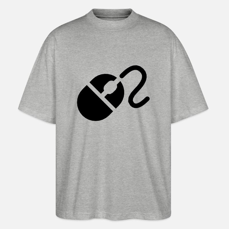 Computer Mouse - Stanley/Stella Oversized Unisex Organic T-shirt Blaster 2.0 - heather grey