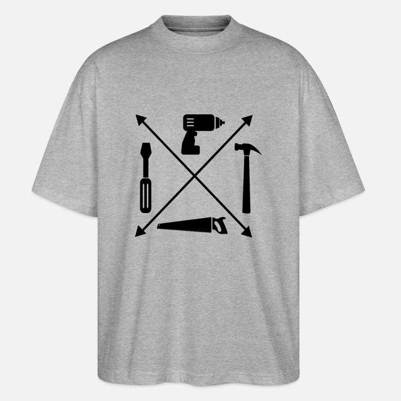Handwerker - Stanley/Stella Oversized Unisex Bio T-Shirt Blaster 2.0 - Grau meliert