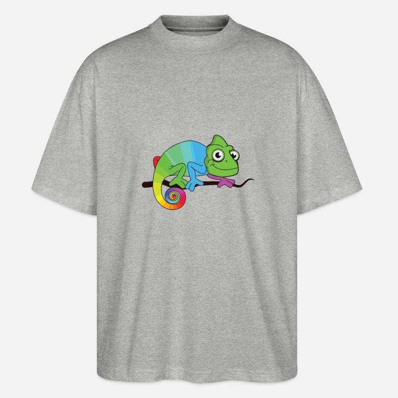 Chamäleon - Stanley/Stella Oversized Unisex Bio T-Shirt Blaster 2.0 - Grau meliert
