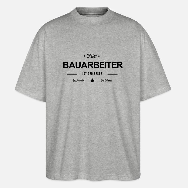 Bester Bauarbeiter - Stanley/Stella Oversized Unisex Bio T-Shirt Blaster 2.0 - Grau meliert