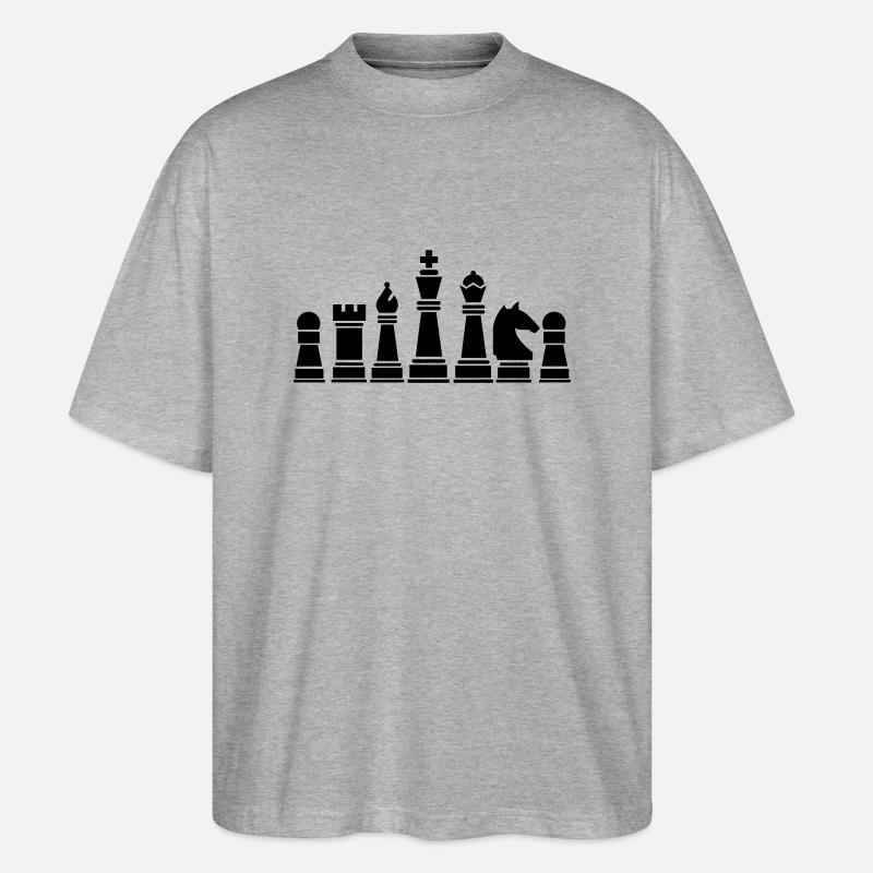 Pièces d’échecs - T-shirt bio Blaster 2.0 coupe oversize Stanley/Stella Unisexe - gris chiné