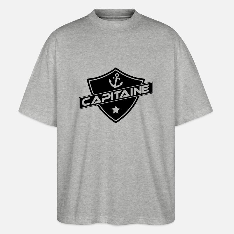 blason capitaine - Stanley/Stella Oversized Unisex Bio T-Shirt Blaster 2.0 - Grau meliert
