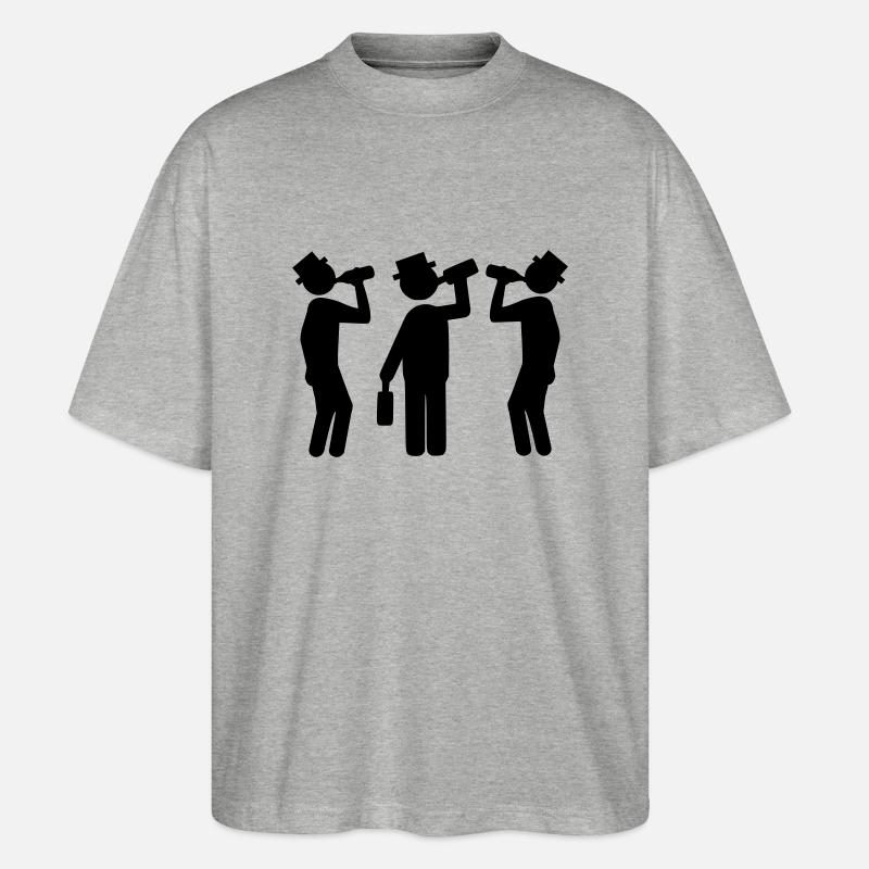 Drinking Team - Stanley/Stella Oversized Unisex Bio T-Shirt Blaster 2.0 - Grau meliert