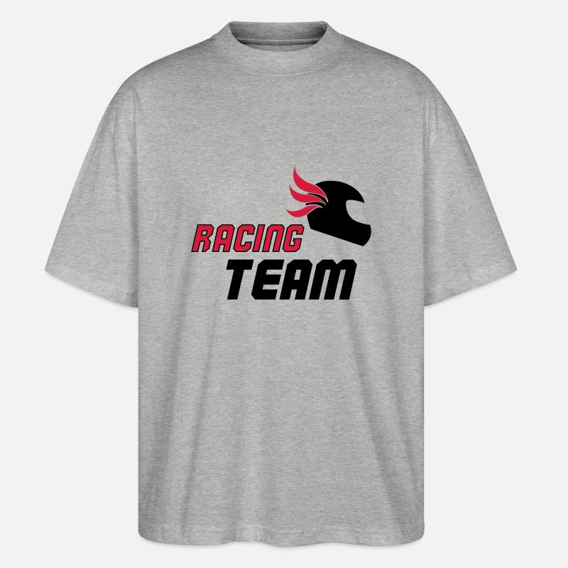 racing_team_02 - Stanley/Stella Oversized Unisex Bio T-Shirt Blaster 2.0 - Grau meliert