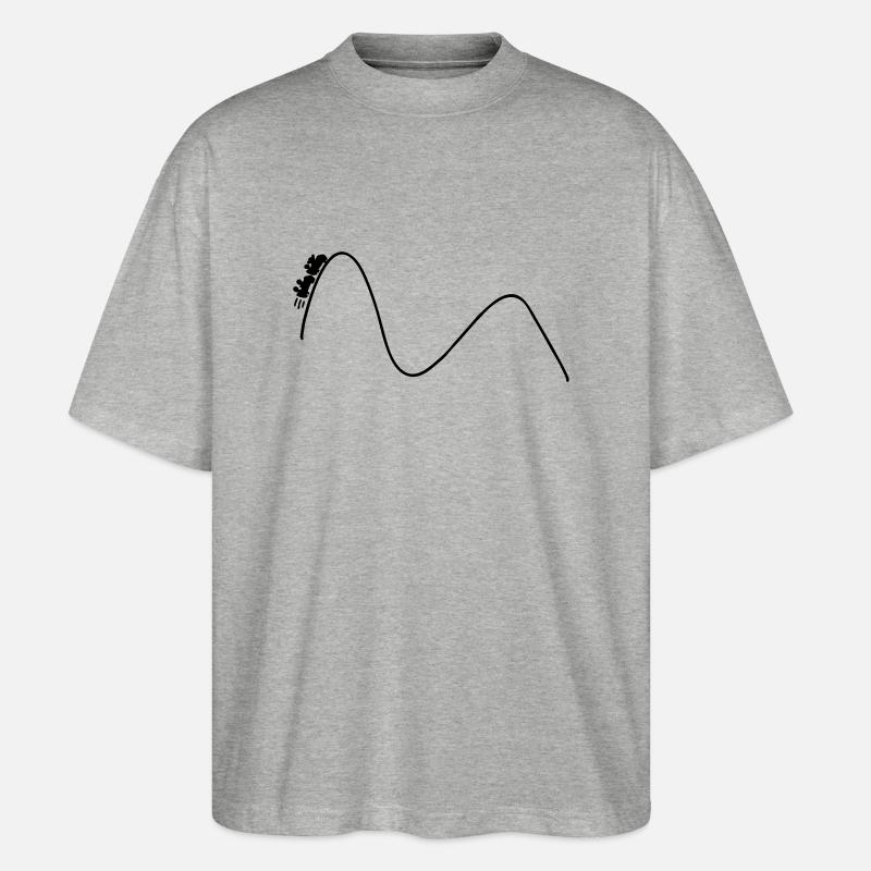 Rollercoaster - Stanley/Stella Oversized Unisex Bio T-Shirt Blaster 2.0 - Grau meliert