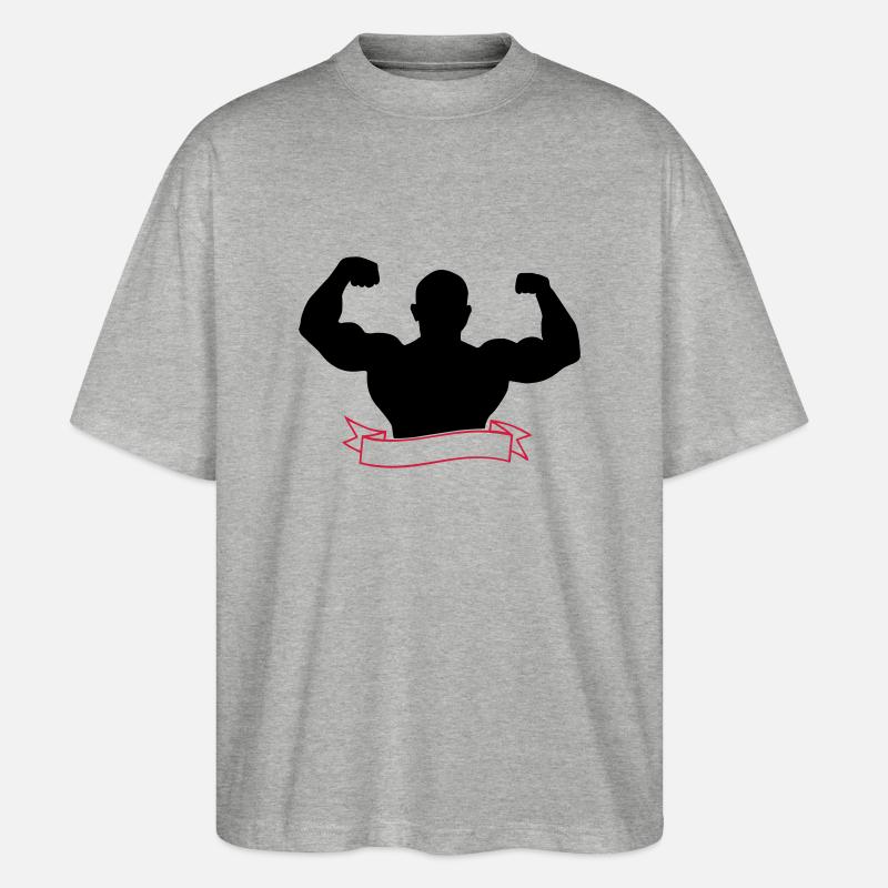 Bodybuilder - Stanley/Stella Oversized Unisex Bio T-Shirt Blaster 2.0 - Grau meliert