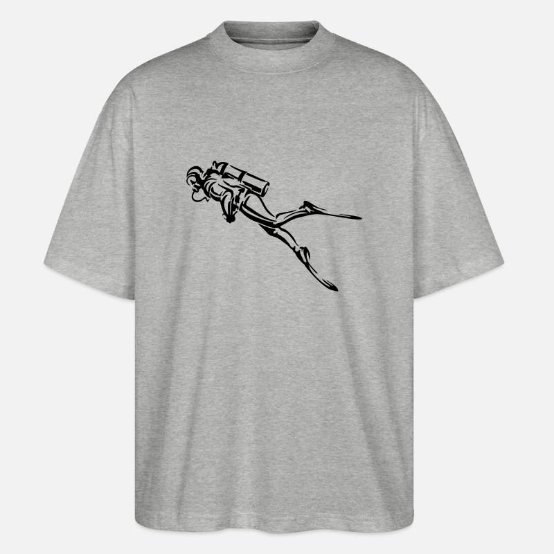 diving - Stanley/Stella Oversized Unisex Bio T-Shirt Blaster 2.0 - Grau meliert