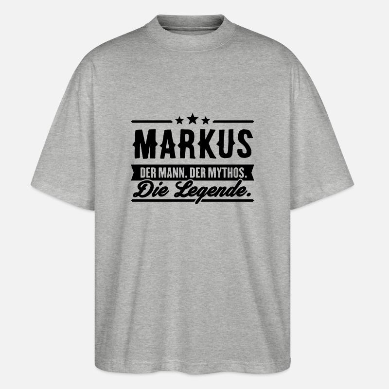 Mann Mythos Legende Markus - Stanley/Stella Oversized Unisex Bio T-Shirt Blaster 2.0 - Grau meliert