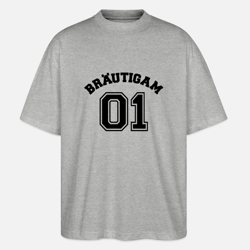 bräutigam 01 - Stanley/Stella Oversized Unisex Bio T-Shirt Blaster 2.0 - Grau meliert