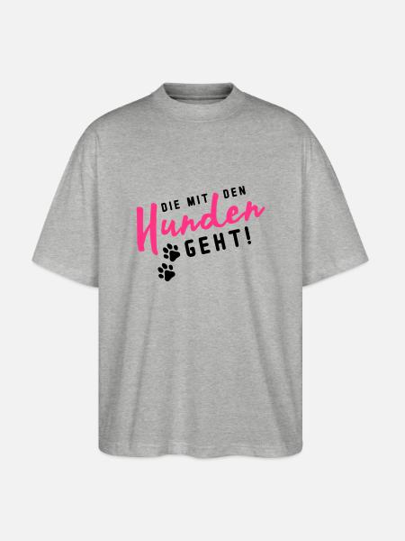 hunden die mit den - Stanley/Stella Oversized Unisex Bio T-Shirt Blaster 2.0 - Grau meliert