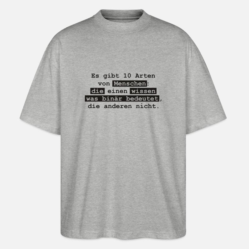 Binary - Stanley/Stella Oversized Unisex Organic T-shirt Blaster 2.0 - heather grey