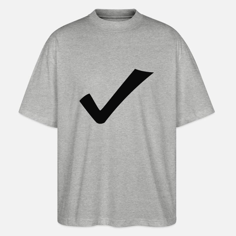 Häkchen - Stanley/Stella Oversized Unisex Bio T-Shirt Blaster 2.0 - Grau meliert