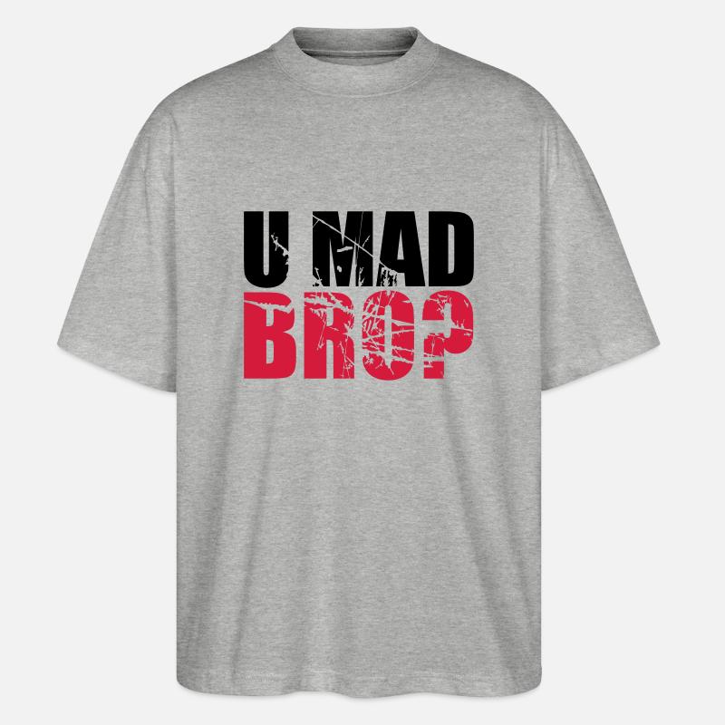 Logo U fou BRO - T-shirt bio Blaster 2.0 coupe oversize Stanley/Stella Unisexe - gris chiné