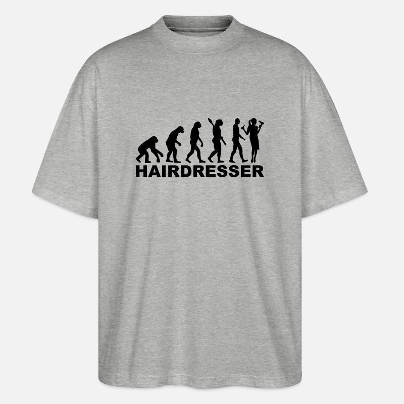Friseurin - Stanley/Stella Oversized Unisex Bio T-Shirt Blaster 2.0 - Grau meliert