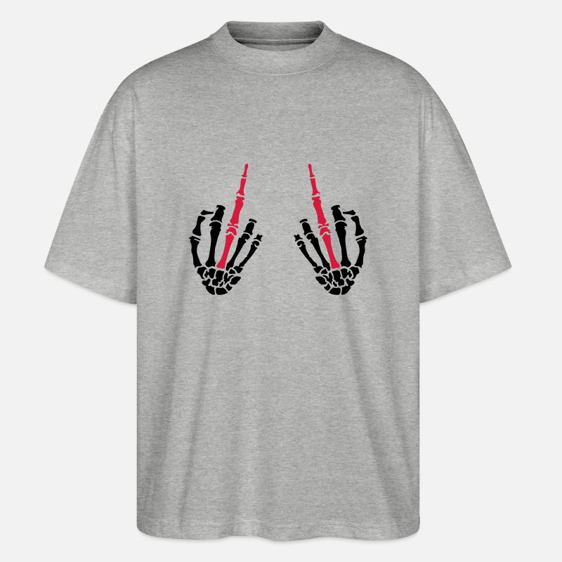 middle fingers - Stanley/Stella Oversized Unisex Bio T-Shirt Blaster 2.0 - Grau meliert