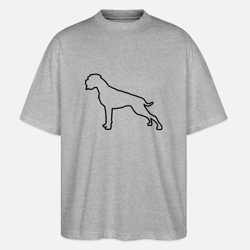 Boxer Umriss - Stanley/Stella Oversized Unisex Bio T-Shirt Blaster 2.0 - Grau meliert