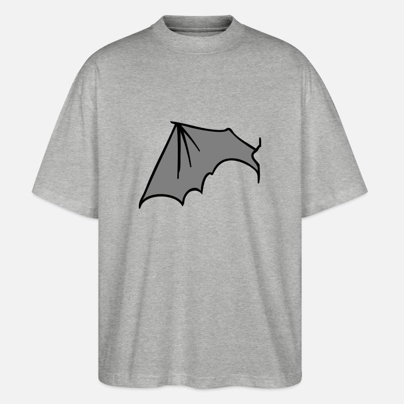 batwing_left_grey - T-shirt bio Blaster 2.0 coupe oversize Stanley/Stella Unisexe - gris chiné