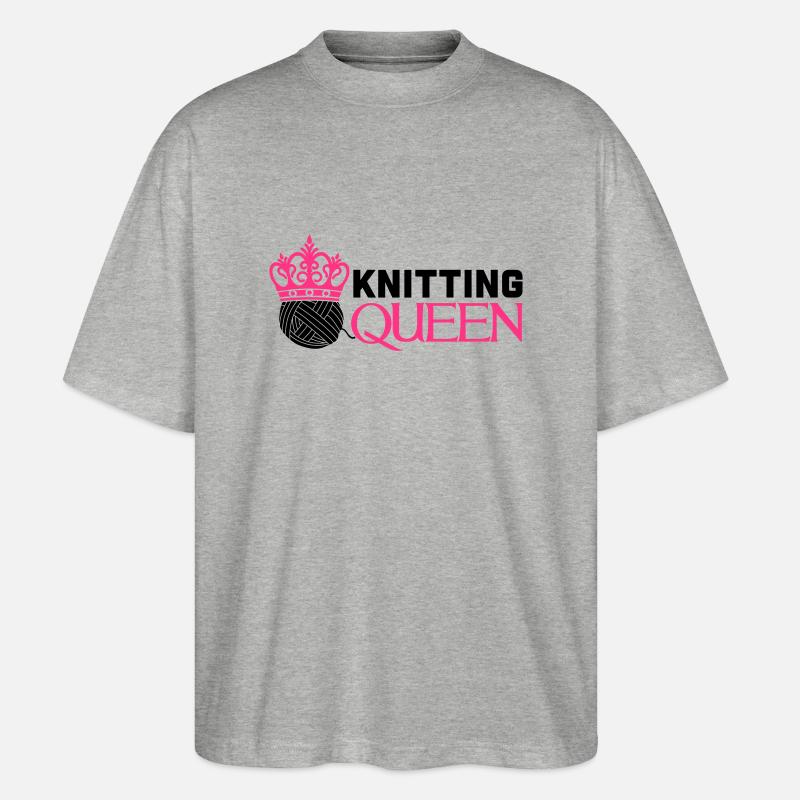 Knitting queen - Stanley/Stella Oversized Unisex Bio T-Shirt Blaster 2.0 - Grau meliert