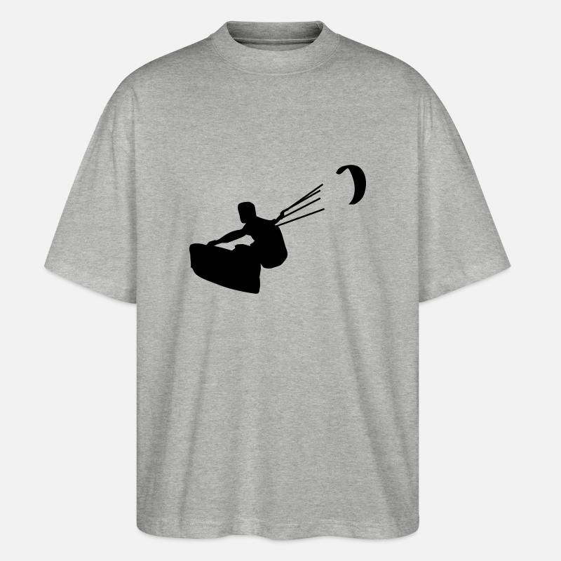 Kitesurfer - Stanley/Stella Oversized Unisex Bio T-Shirt Blaster 2.0 - Grau meliert
