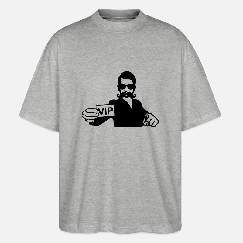 vip moustache - Stanley/Stella Oversized Unisex Bio T-Shirt Blaster 2.0 - Grau meliert