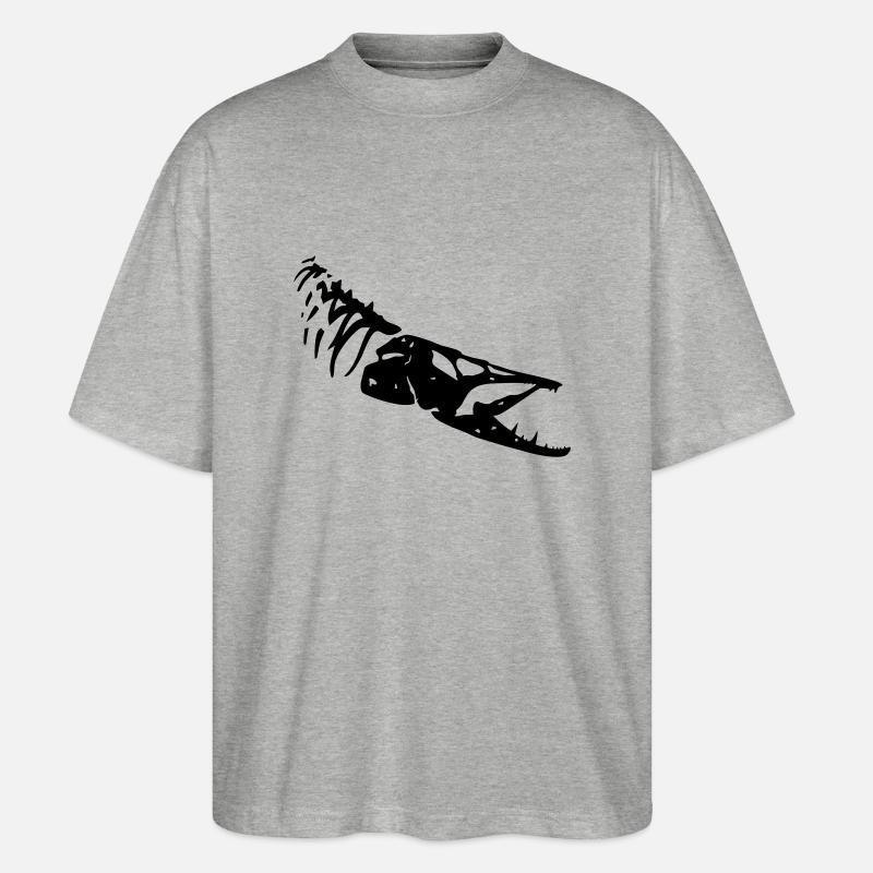 pike_bone1 - Stanley/Stella Oversized Unisex Bio T-Shirt Blaster 2.0 - Grau meliert
