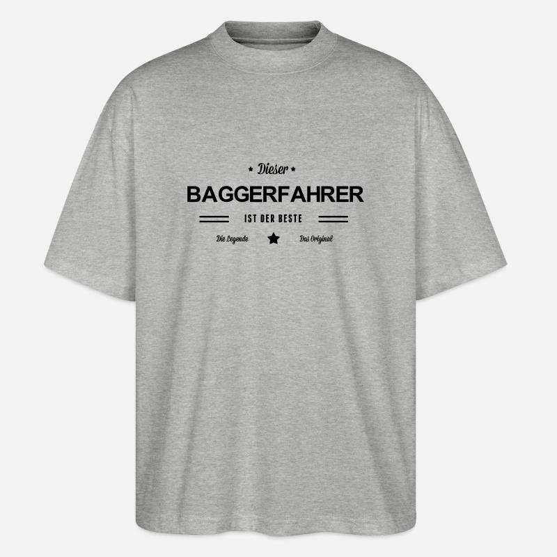 Bester Baggerfahrer - Stanley/Stella Oversized Unisex Bio T-Shirt Blaster 2.0 - Grau meliert