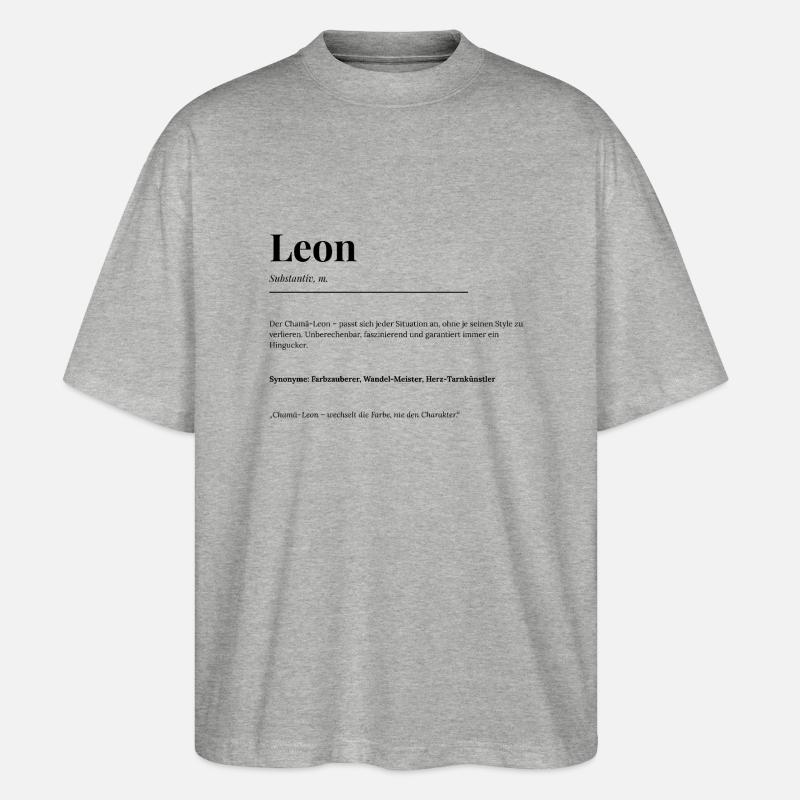 Leon - Stanley/Stella Oversized Unisex Bio T-Shirt Blaster 2.0 - Grau meliert