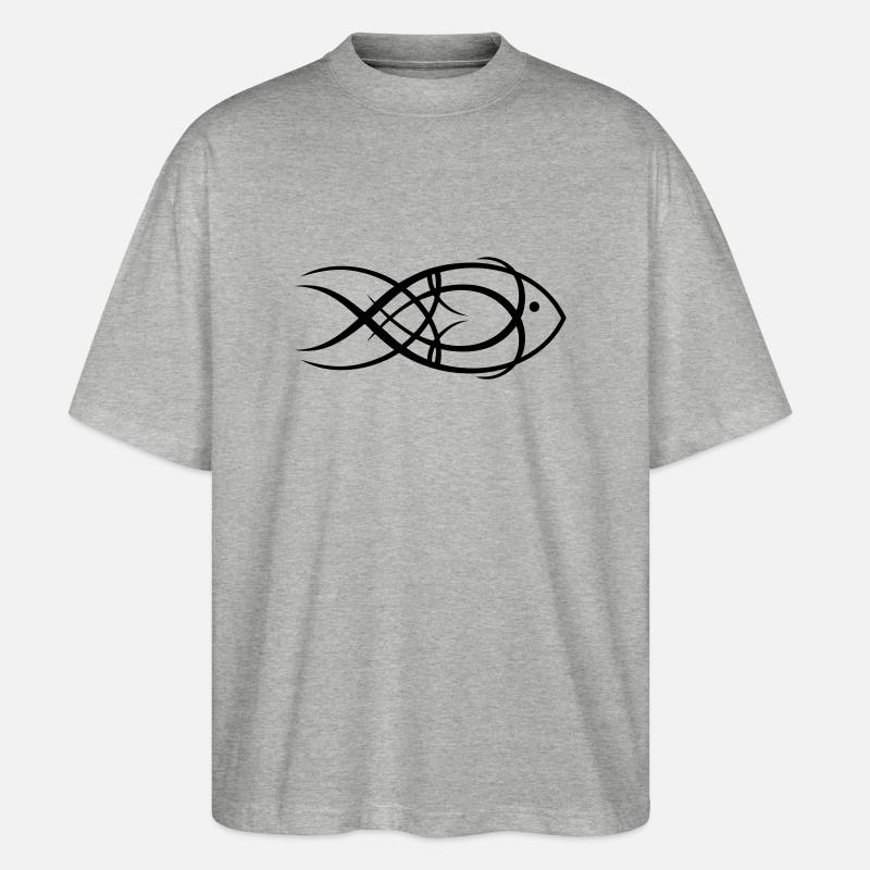 Tribal Fish - Stanley/Stella Oversized Unisex Bio T-Shirt Blaster 2.0 - Grau meliert