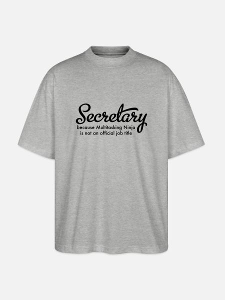 secretary - Stanley/Stella Oversized Unisex Bio T-Shirt Blaster 2.0 - Grau meliert