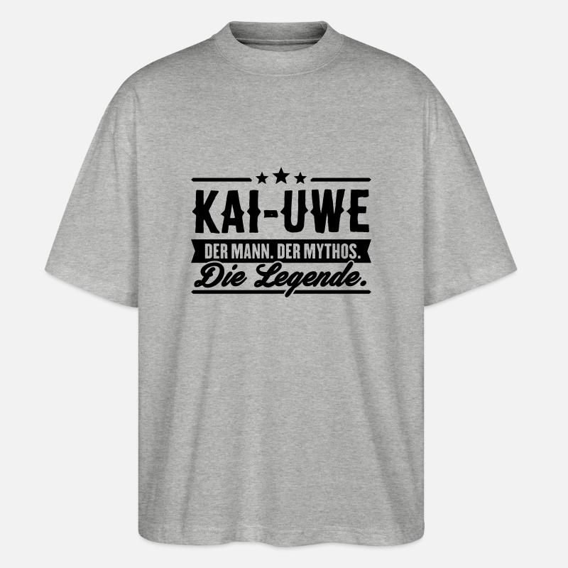 Mann Mythos Legende Kai-Uwe - Stanley/Stella Oversized Unisex Bio T-Shirt Blaster 2.0 - Grau meliert