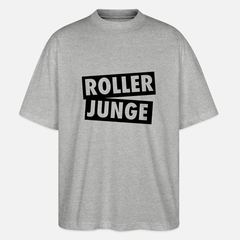 ROLLER JUNGE - Stanley/Stella Oversized Unisex Bio T-Shirt Blaster 2.0 - Grau meliert