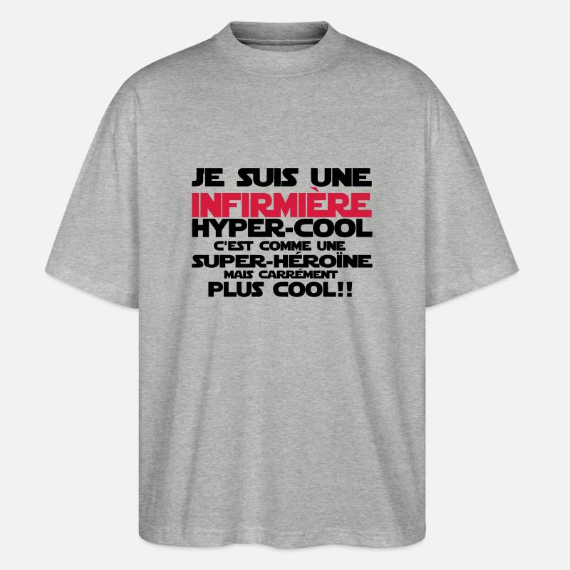 une infirmière hyper-cool - T-shirt bio Blaster 2.0 coupe oversize Stanley/Stella Unisexe - gris chiné