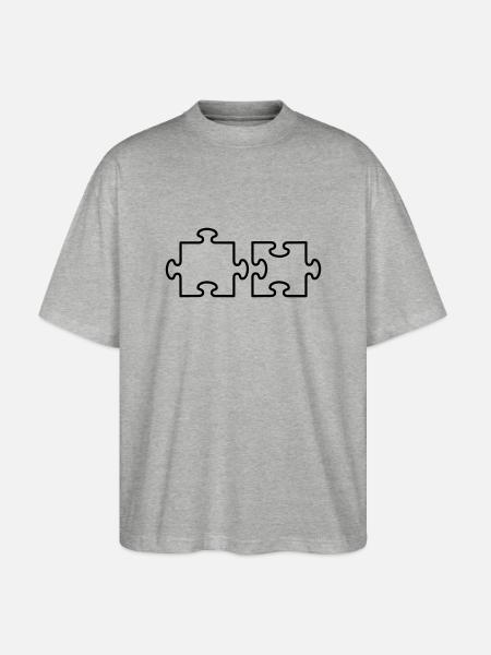 2 Puzzle Teile - Stanley/Stella Oversized Unisex Organic T-shirt Blaster 2.0 - heather grey